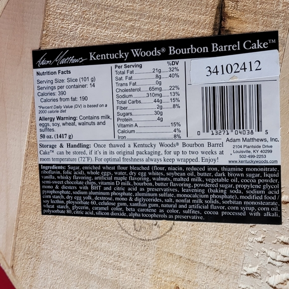 Kentucky Woods Bourbon Barrel " Empty " Cake Box  Used👈😊👉 Like New 👍 - Picture 5 of 5